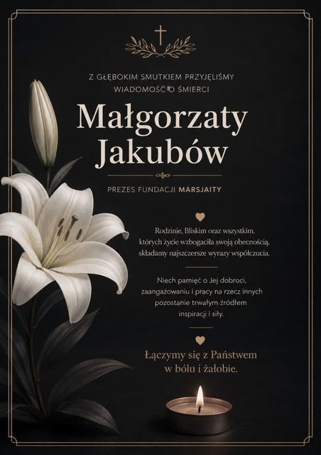 Zmarła Małgorzata Jakubów